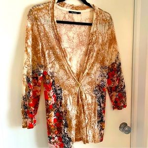NIC + Zoe Designer cardigan print sweater wrap! Gorgeous. Like new! Small